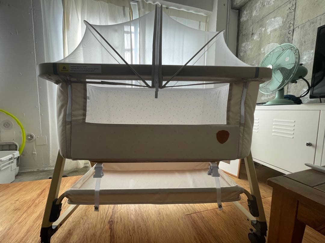 HZDMJ 折りたたみベビーベッド カーキ