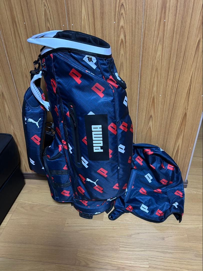 えこ　プーマ　キャディーバック　メンズ　ネイビー／レッド