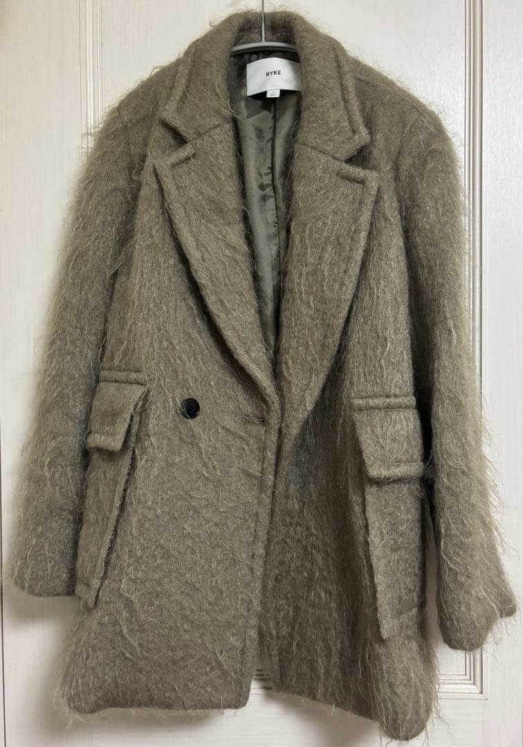 hyke×Edition モヘアジャケット　カーキ