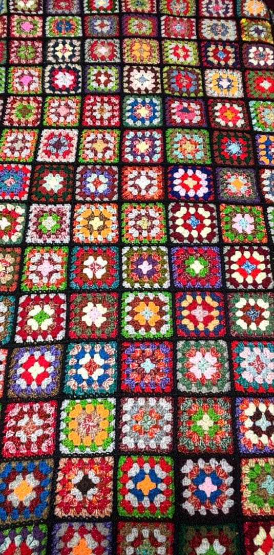 手編み　ベッドカバー　ソファカバー　こたつカバー　約200cm強x約155cm強