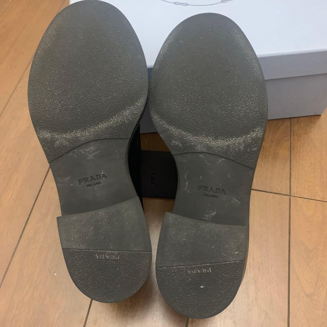 あつ☆ 　PRADAプラダ　チョコレートローファー　38 24-24.5黒