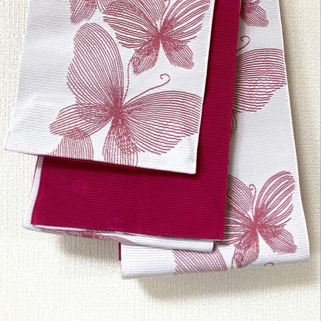 【撫松庵】浴衣＆帯セット 蝶柄 Mサイズ　着用1回　美品