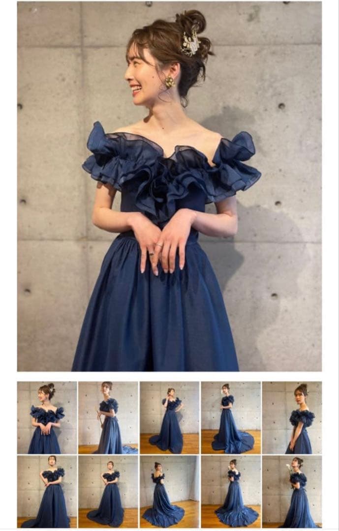 THE URBAN BLANCHEカラードレス ネイビーM