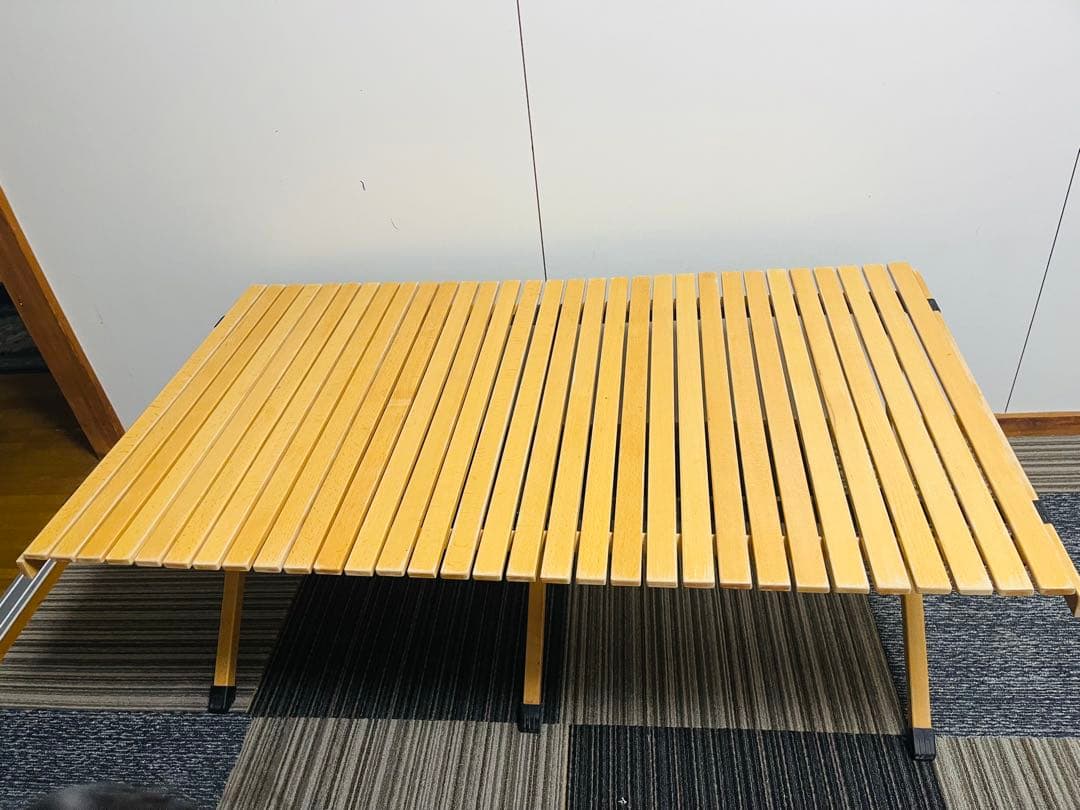 【良品】FIELDOOR ウッドロールトップテーブル 120cm