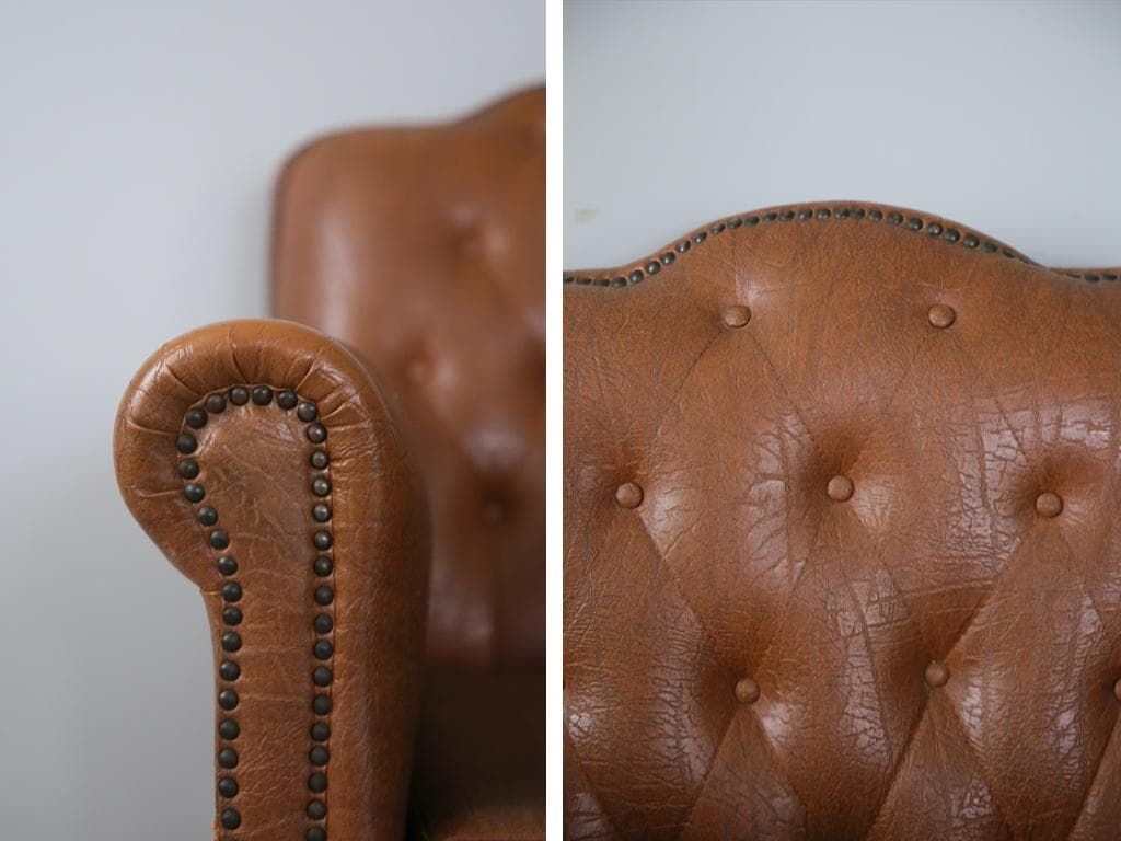 フランスアンティークアームソファ/サロンチェア/椅子イス/ラウンジ(90-122