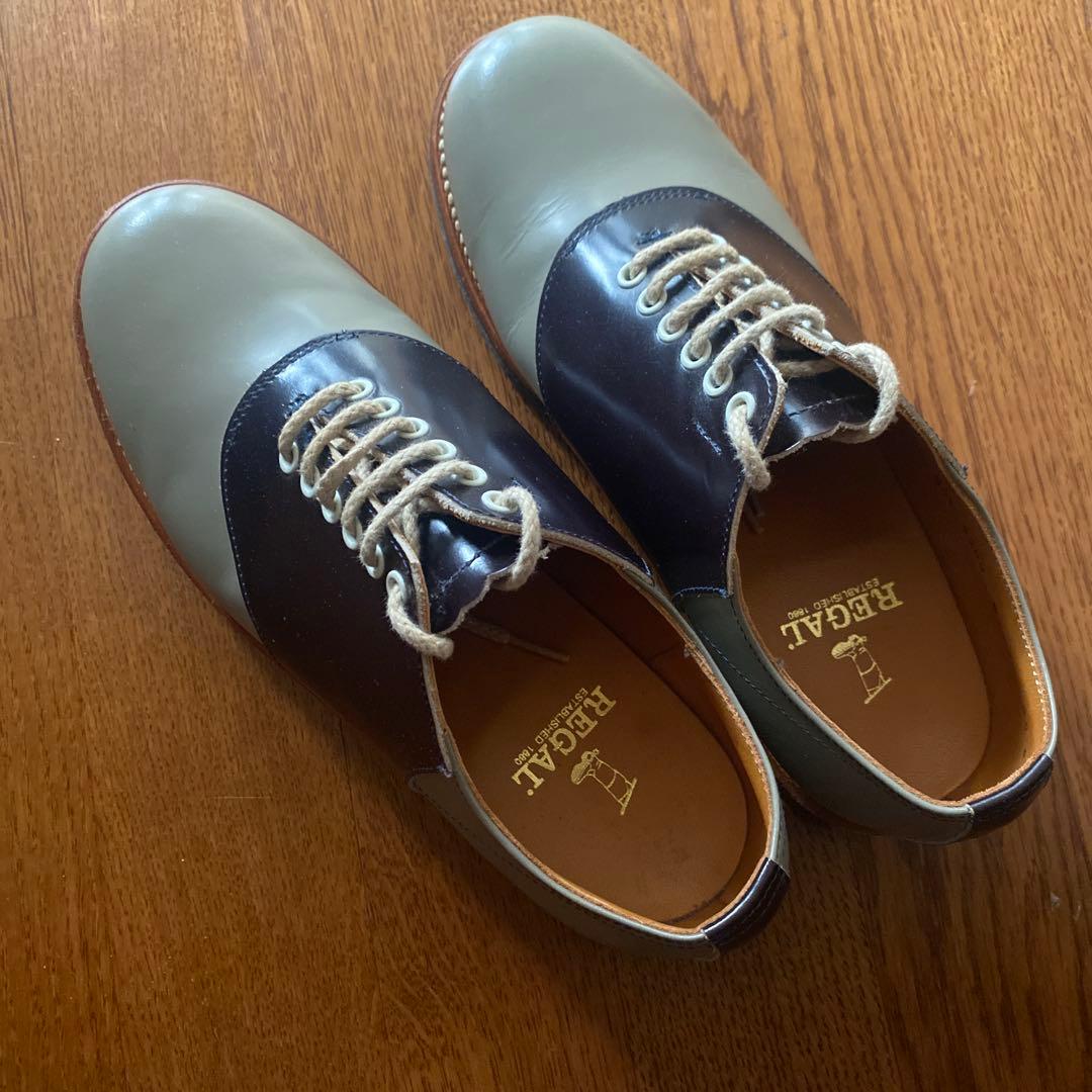 REGAL サドルシューズ 25㎝　ブラックソーテル