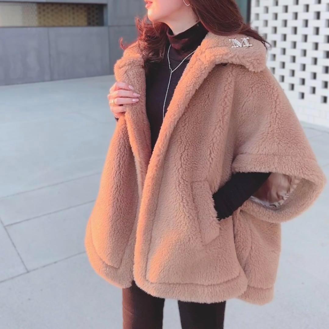 新品未使用 ベアポンチョ アルパカ素材 テディ ケープ