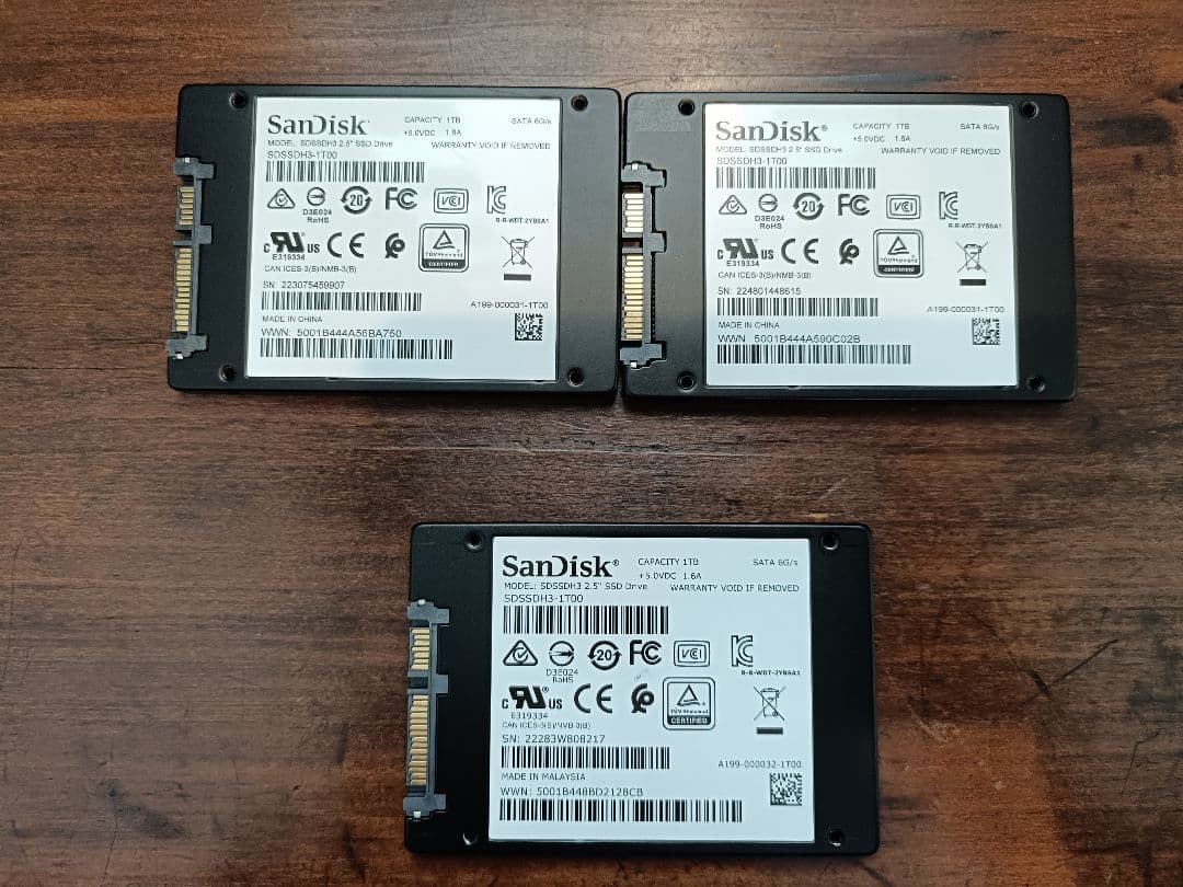 SanDisk Ultra 3D SSD 1TB 3個セット