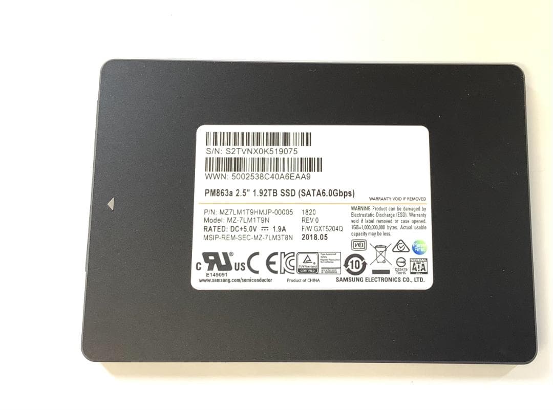 ③-W999-SAMSUNG SATA 1.92TB SSD 2.5 1点