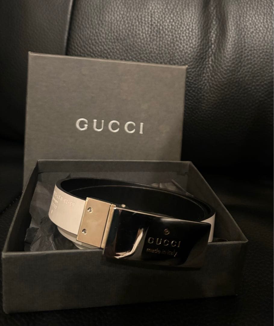 【専用】GUCCI レザーベルト ホワイト
