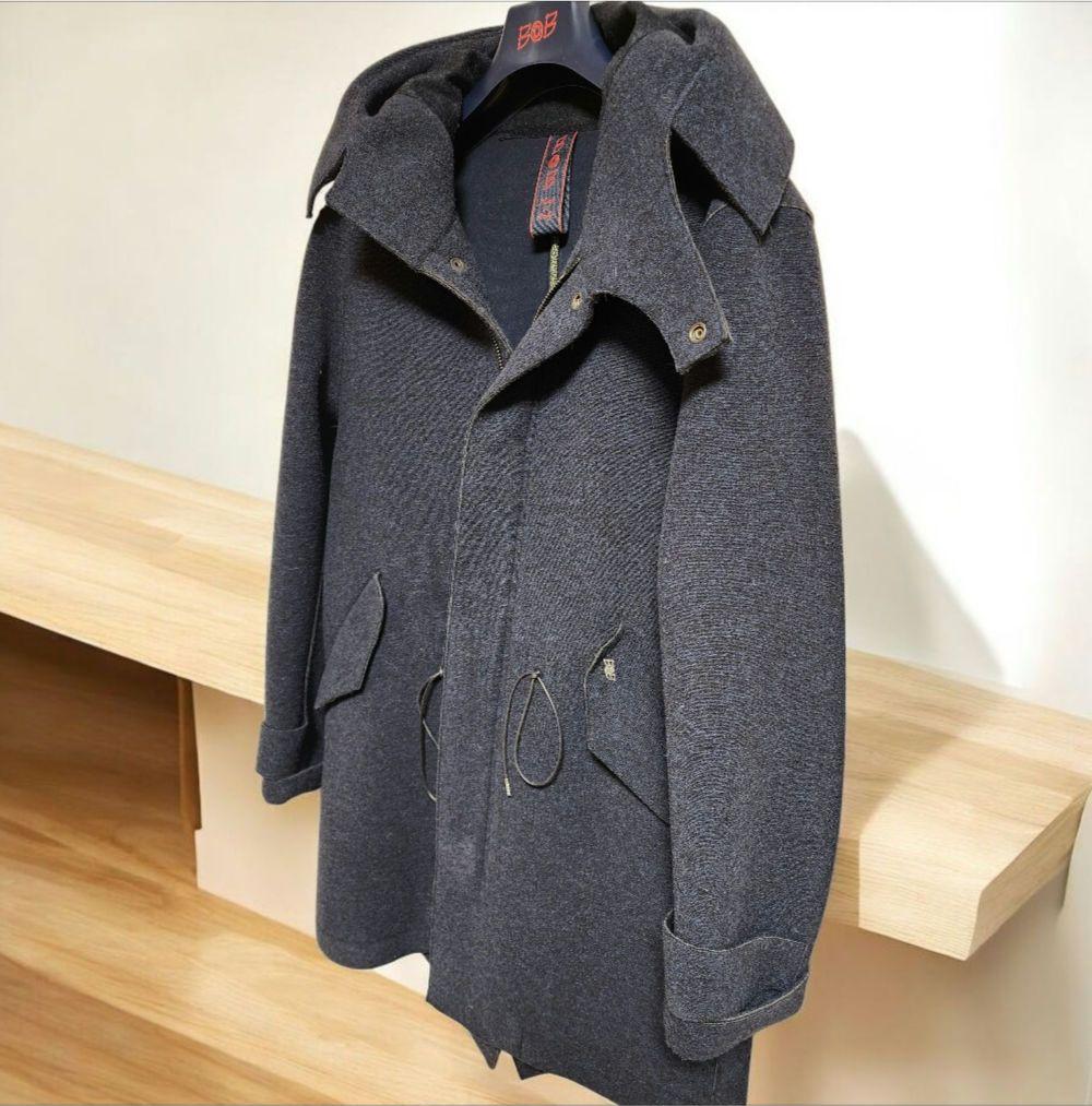 美品BOB ダークブルー フード付きダッフルコート モッズコートL【土日限定】