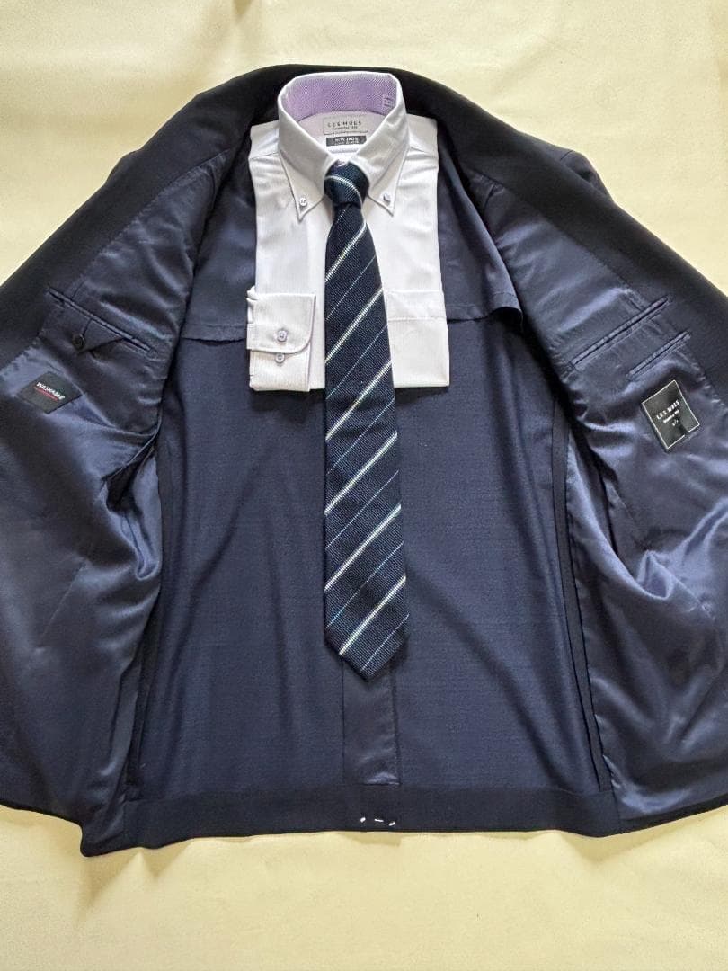 S779★新品レミュー アオキ メンズ ビジネススーツ E8 W85濃紺 秋冬春