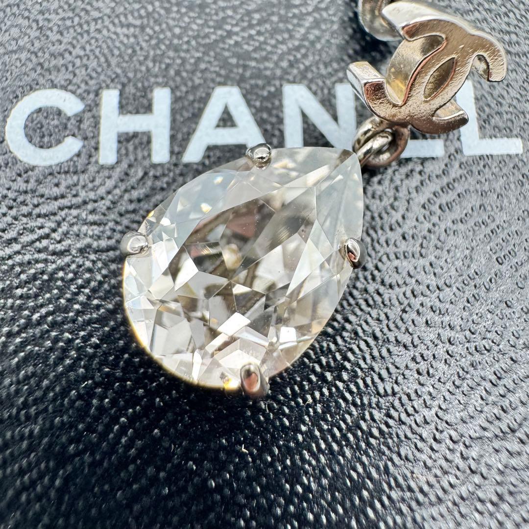 美品✨CHANEL ピアス　ココマーク　クリスタル　シルバー　片耳