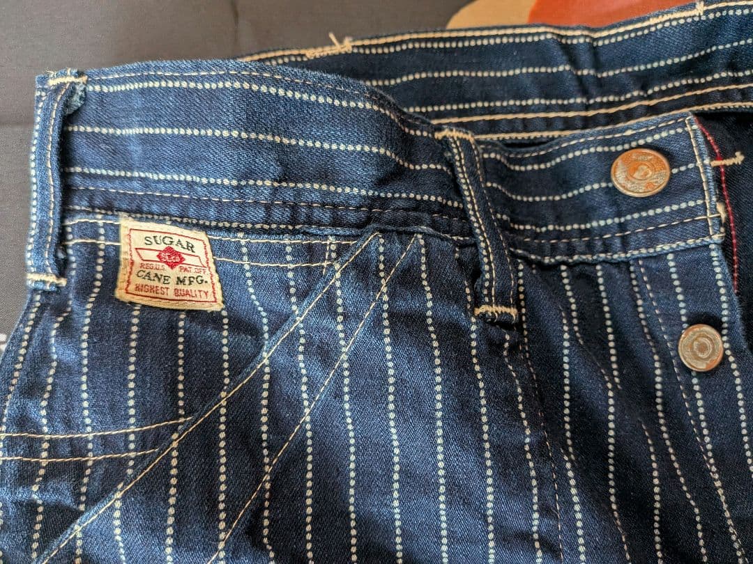 どんぐり　シュガーケーン ウォバッシュ ストライプ パンツ W32