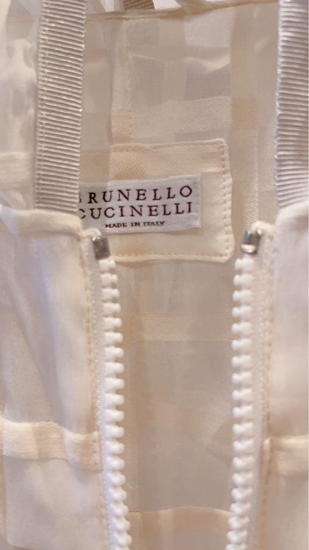 BRUNELLO CUCINELLI ベスト ジレ フード ジップ チェック