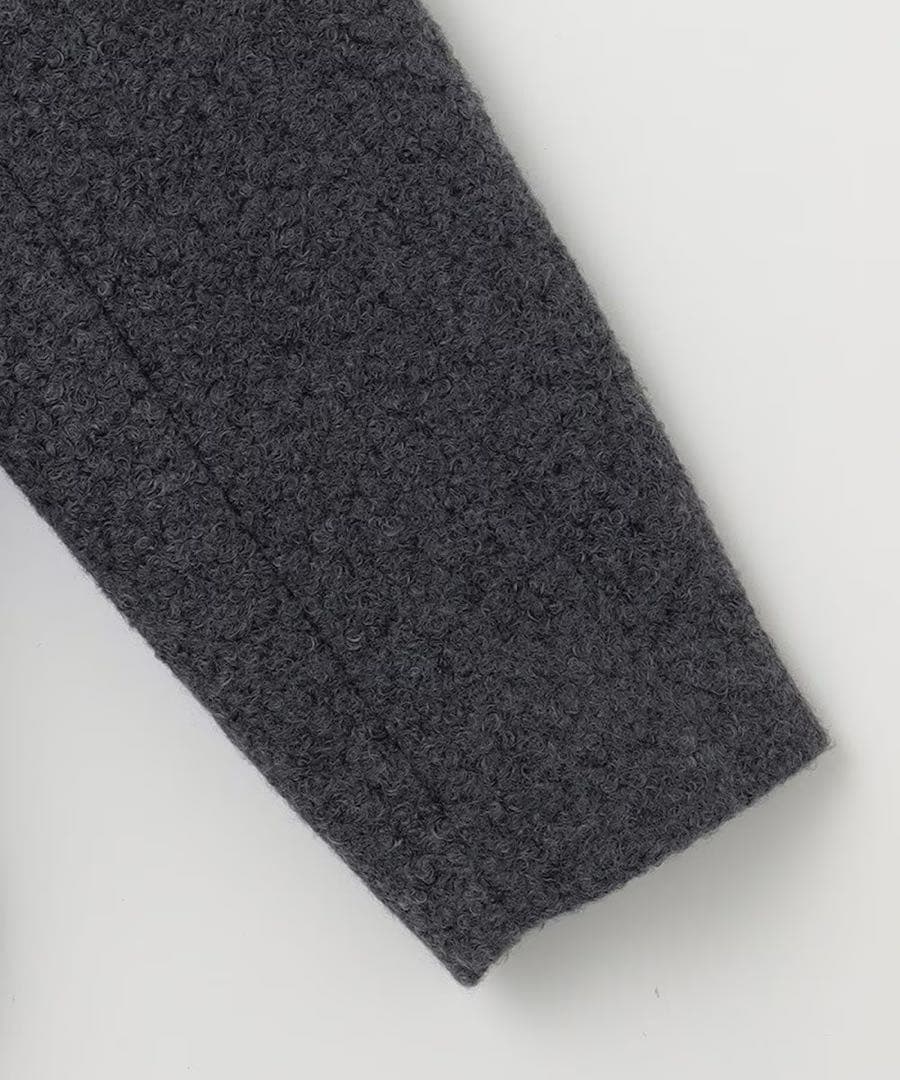 23区SLOW 大きいサイズ46 ループニードル ボア ブルゾン