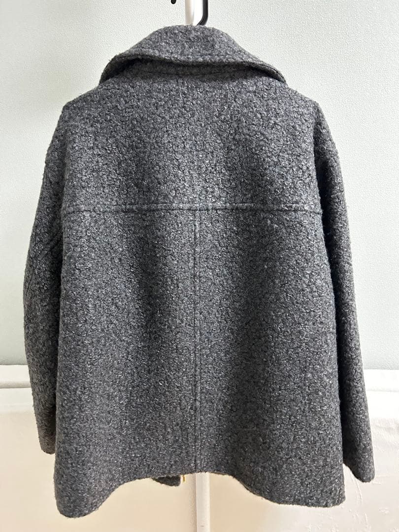 23区SLOW 大きいサイズ46 ループニードル ボア ブルゾン