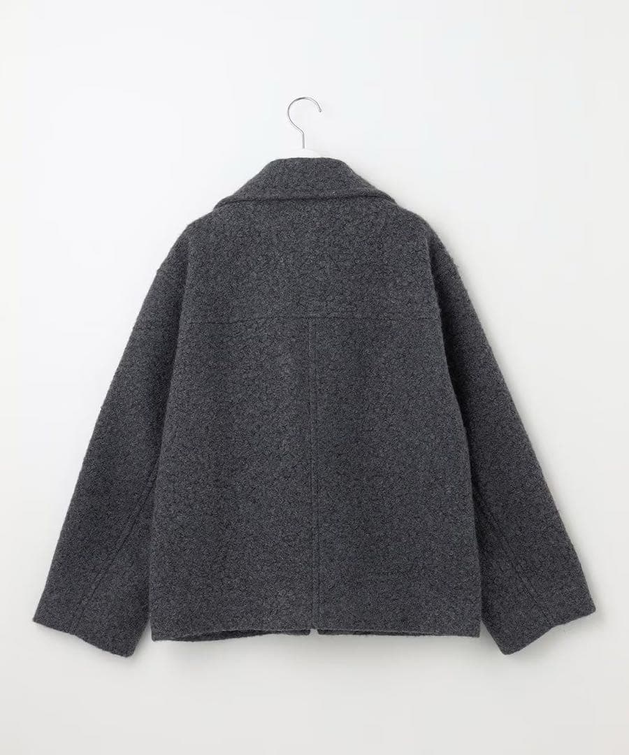 23区SLOW 大きいサイズ46 ループニードル ボア ブルゾン