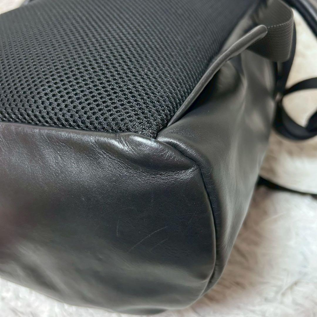 未使用級✨PORTER ポーター アルーフ リュック レザー ロゴ ブラック