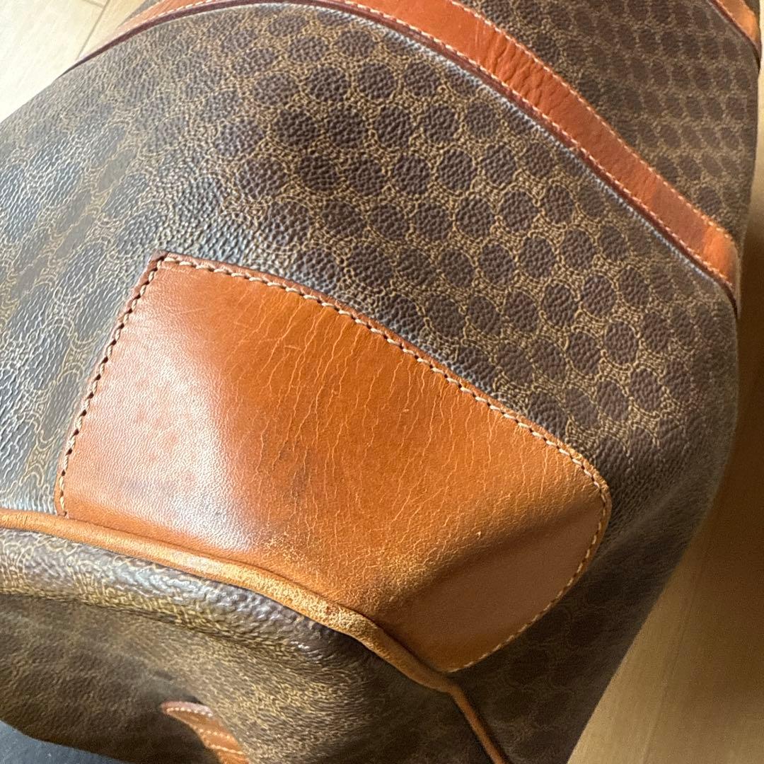 美品セリーヌ ボストンバック 大容量 マカダム柄 南京錠鍵付　49cm