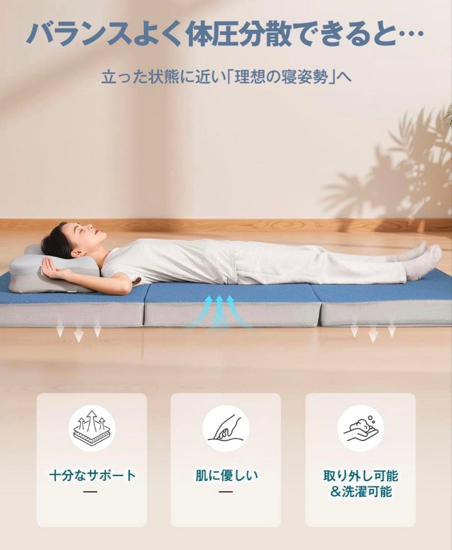 三つ折りダブルマットレス