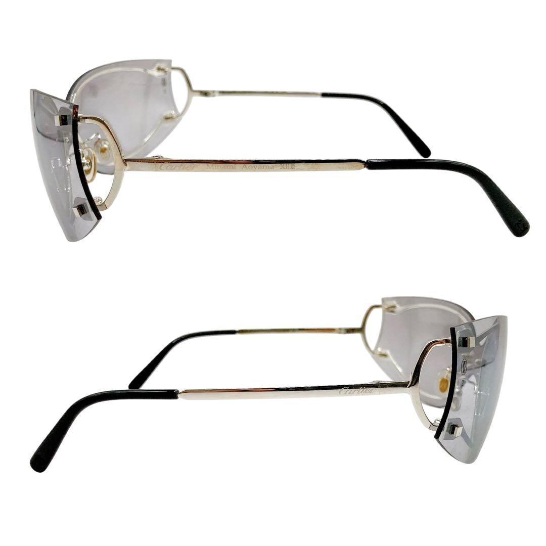 極美品✨カルティエ 南青山店オープン記念モデル リムレス サングラス シルバー