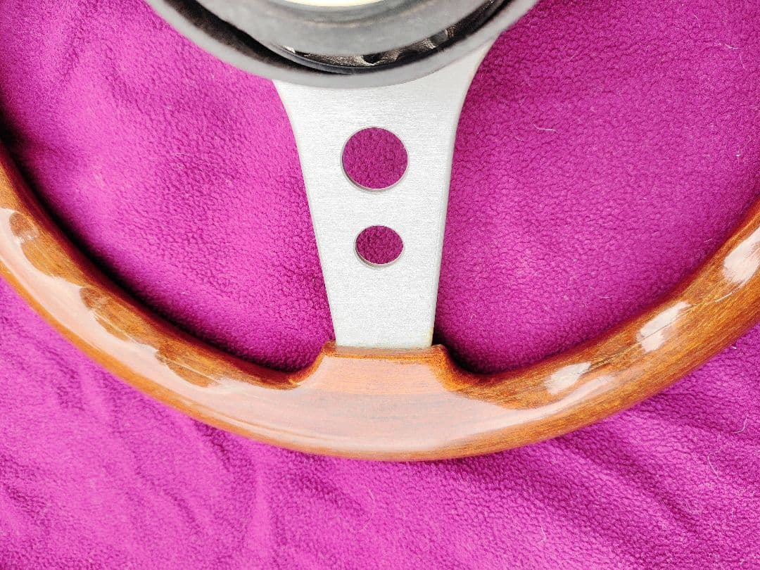 希少.旧車・OBA 35∅ ウッドステアリング 　ITALAN MADE