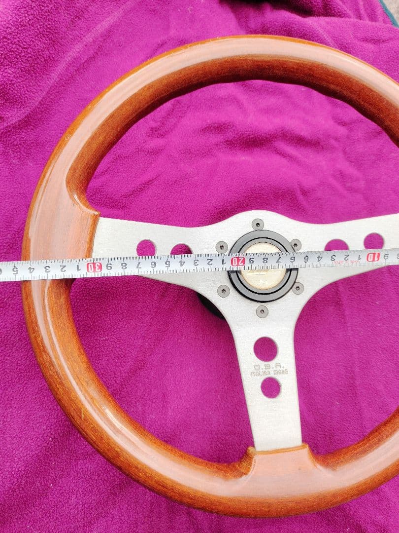 希少.旧車・OBA 35∅ ウッドステアリング 　ITALAN MADE