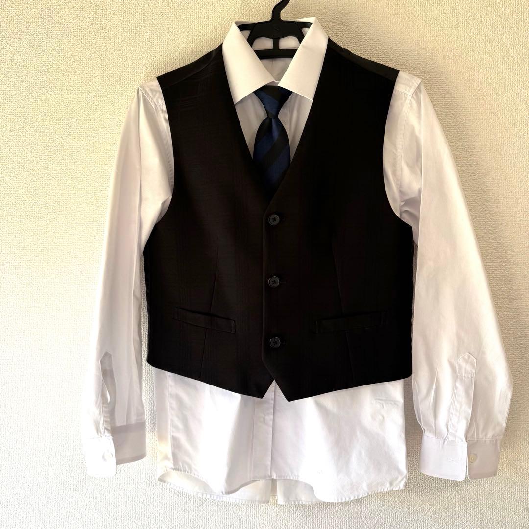 ワンダーファクトリー 160A スーツ 卒業式 ブラック　男の子　裾上げなし