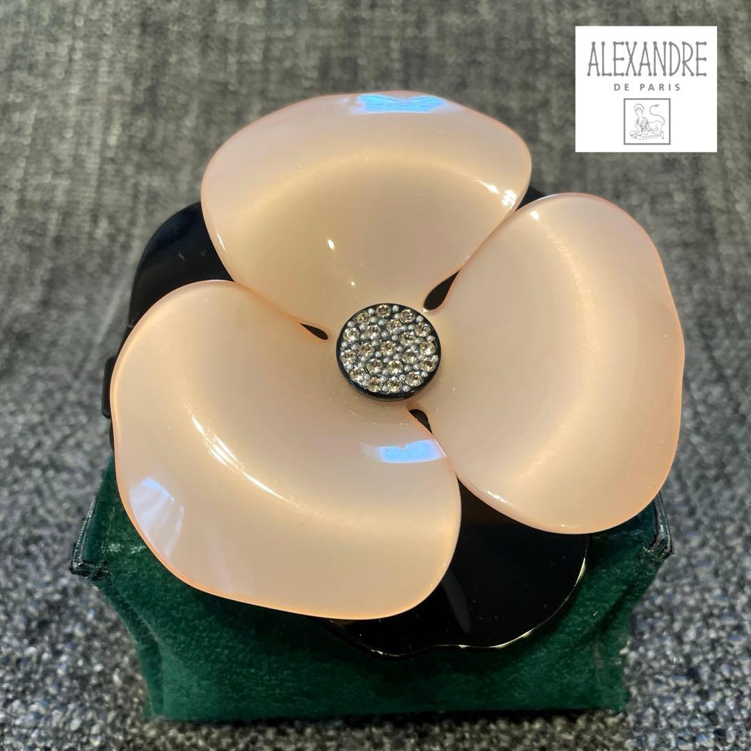 リル美品 フランス製 アレクサンドルドゥパリ カメリア花 バレッタ