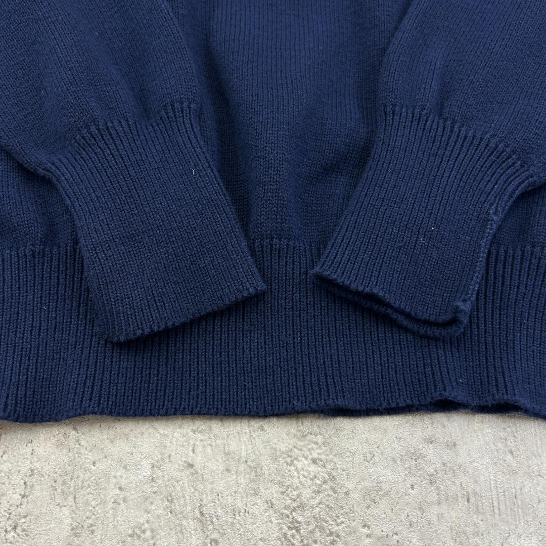 お*ち様 ラルフローレン　刺繍　ワンポイント　ポニー　襟付き　ニット　古着　ネイ
