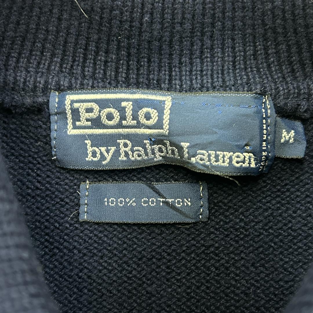 お*ち様 ラルフローレン　刺繍　ワンポイント　ポニー　襟付き　ニット　古着　ネイ