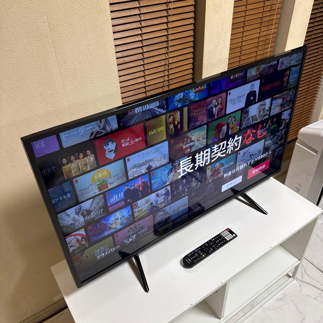 極美品 SHARP 2022年製 42V型4K液晶テレビ Bluetooth対応