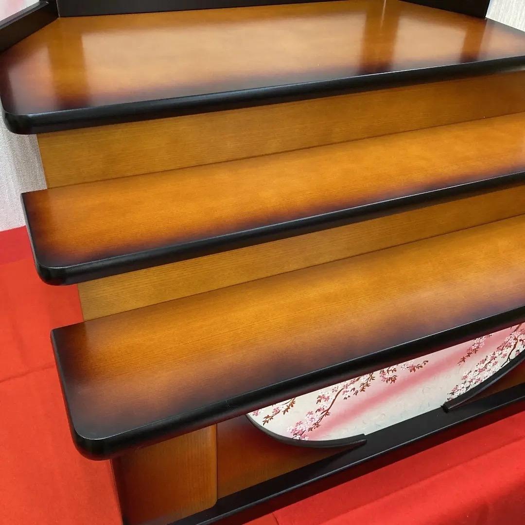 D3 木製三段　雛人形三段飾り　3月台屏風のみ　台巾75㎝位　ひな人形三段