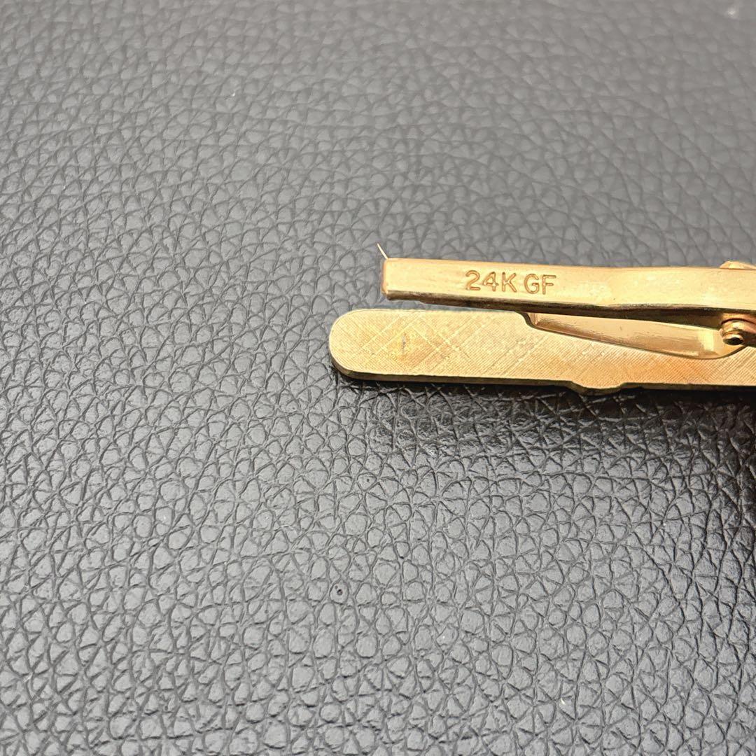 カルティエ タイピン ロゴレタッチ 刻印 24KGF クリップ ゴールド