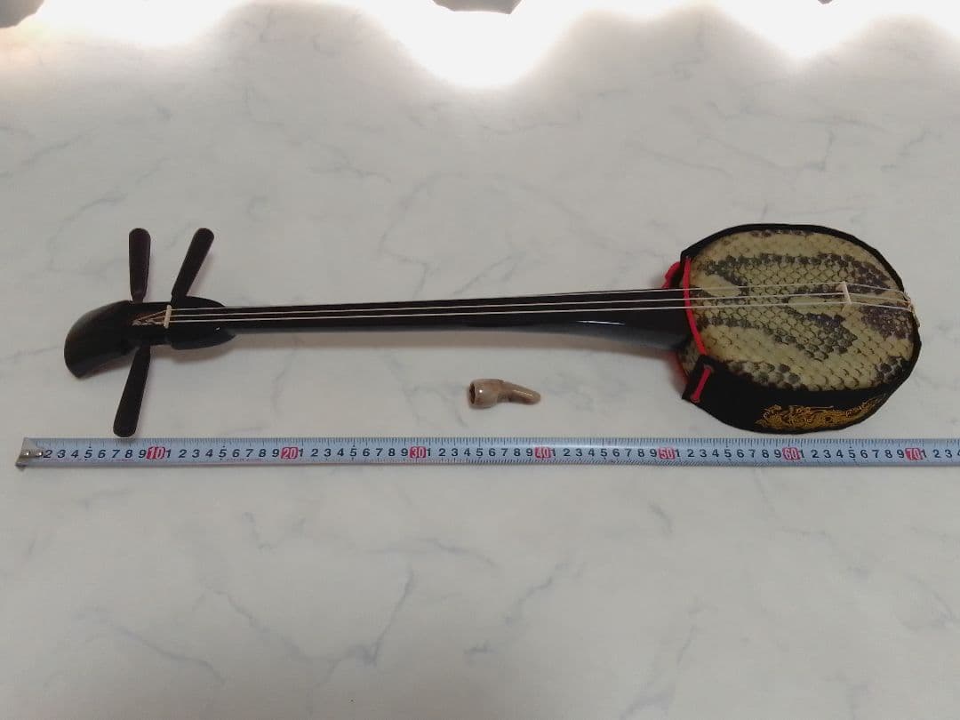 沖縄 三線 琉球 全長約71cm 人工皮(破れなし) 和楽器