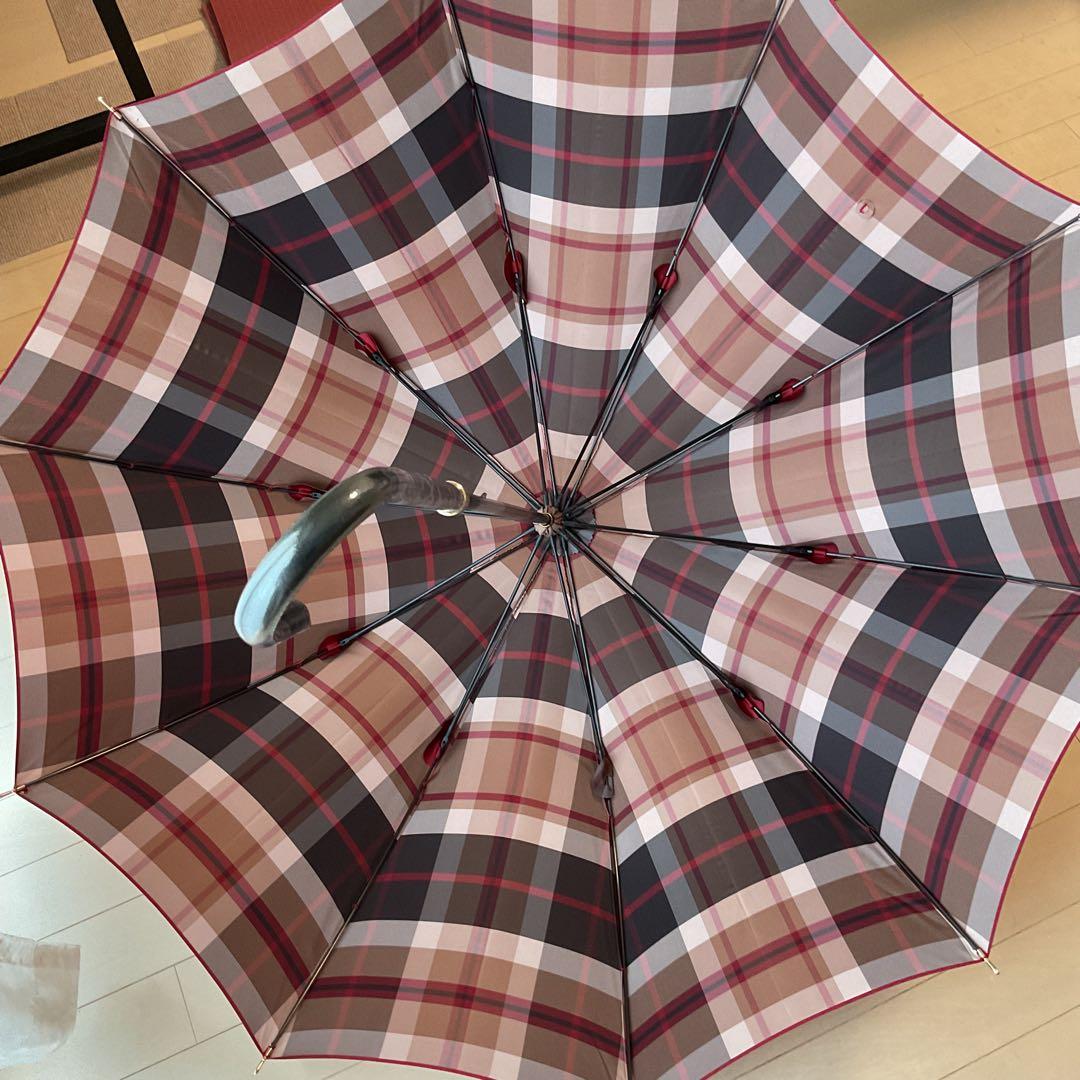 【美品】MACKINTOSH LONDON 赤 チェック柄 長傘