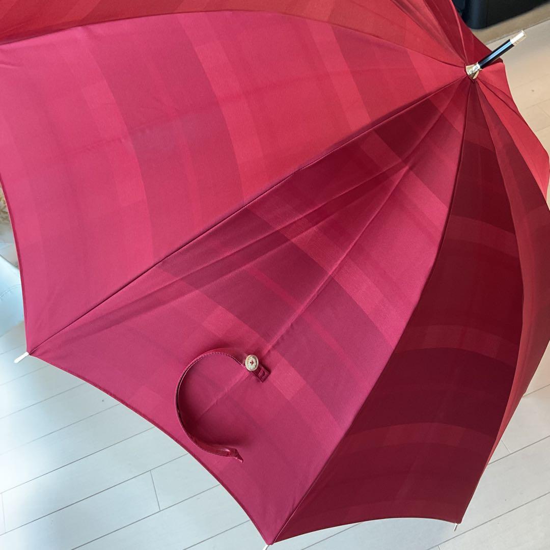 【美品】MACKINTOSH LONDON 赤 チェック柄 長傘