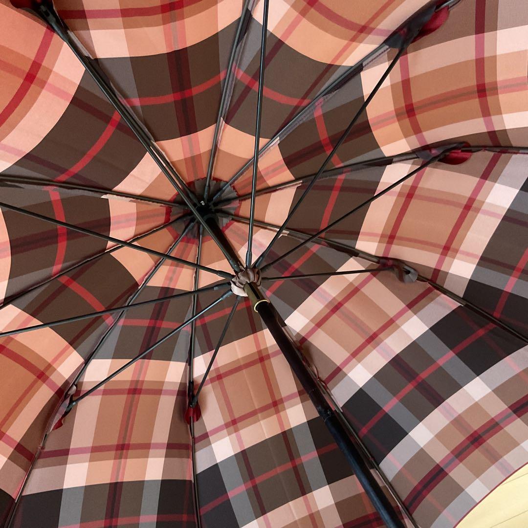 【美品】MACKINTOSH LONDON 赤 チェック柄 長傘