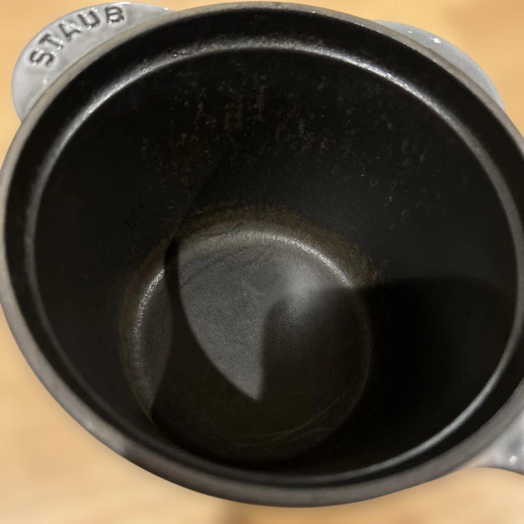 STAUB 鋳鉄 片手鍋 グレー 蓋付き　スープポット　14 ストウブ