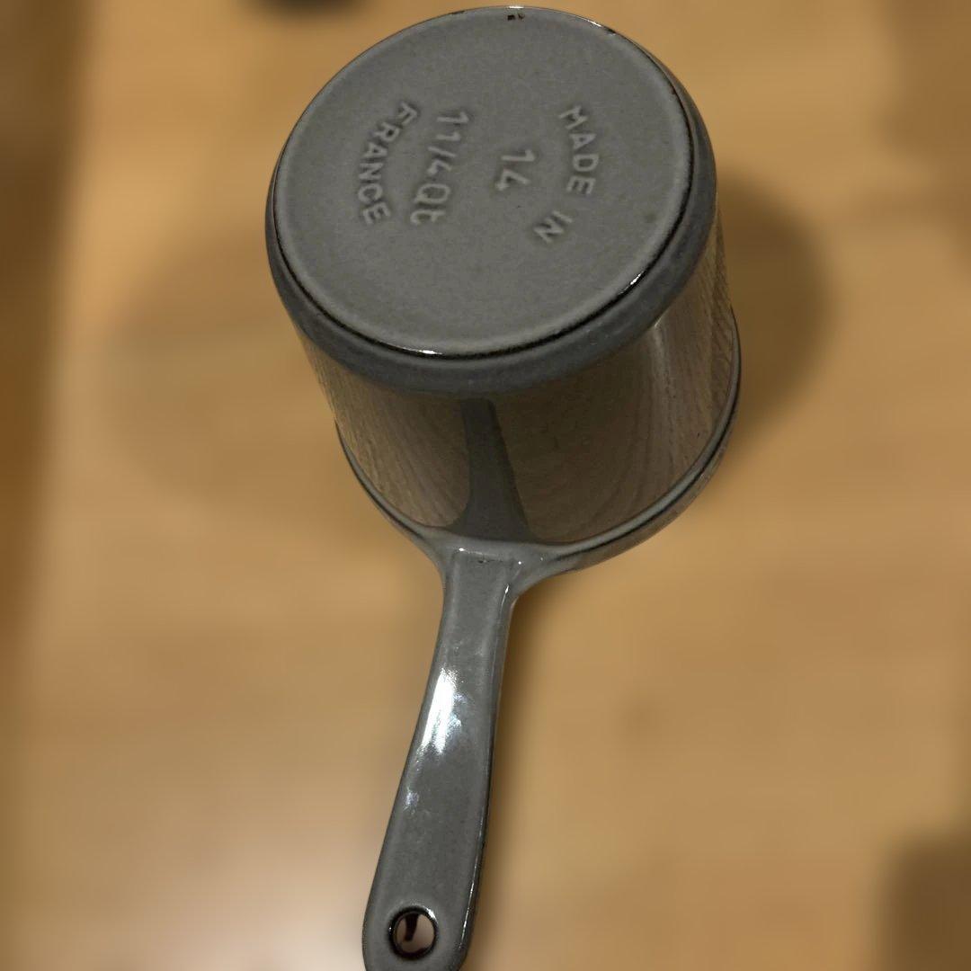 STAUB 鋳鉄 片手鍋 グレー 蓋付き　スープポット　14 ストウブ