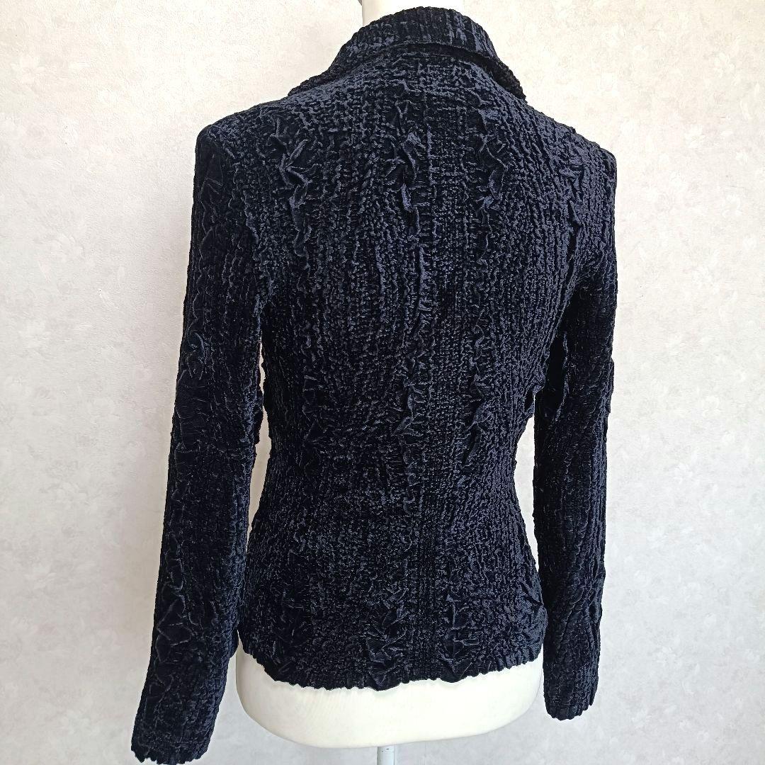 ユキトリイインターナショナル プリーツ ベロア テーラードジャケット 38