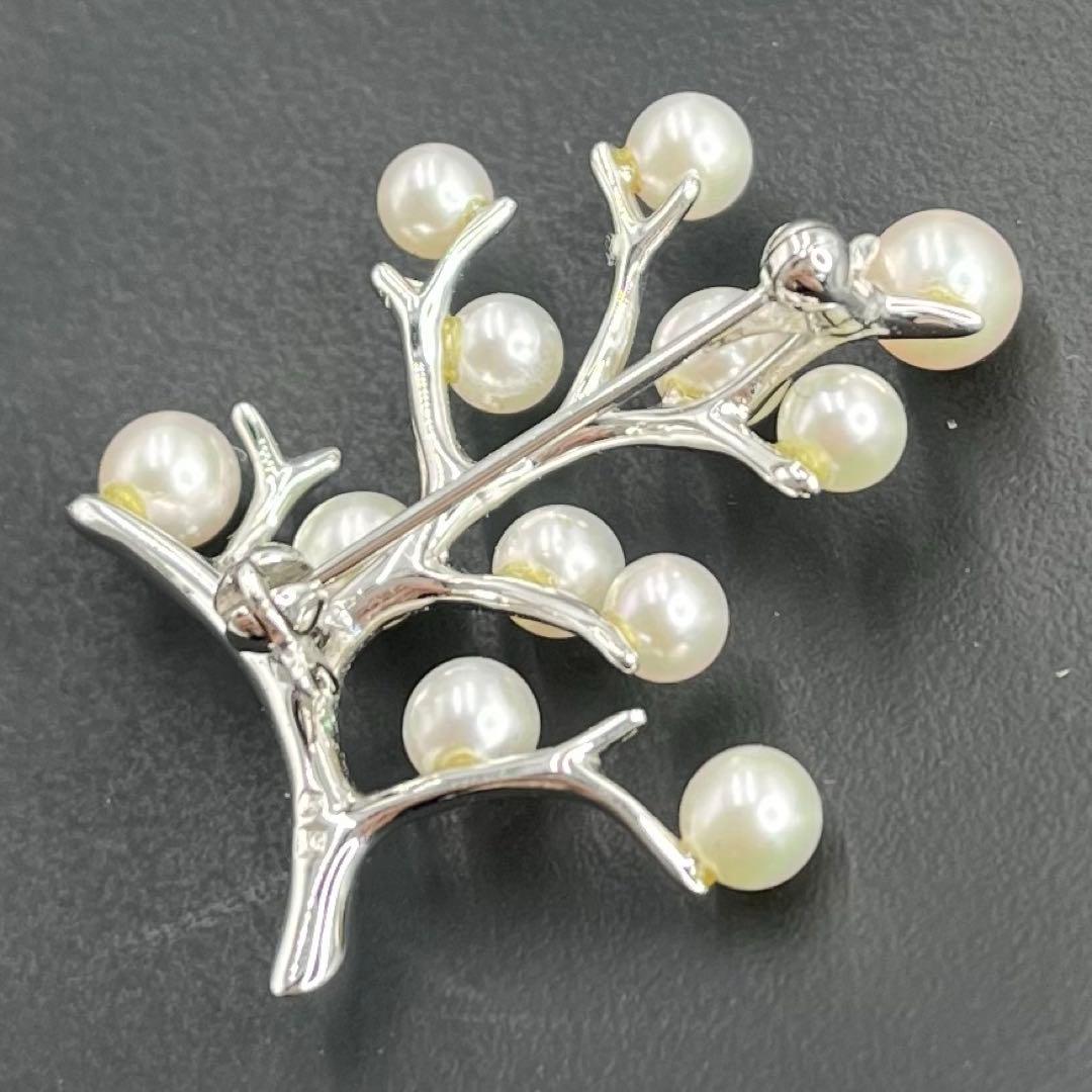 美品 MIKIMOTO パール ブローチ 幸福の木 アコヤ 真珠 パーティ 人気
