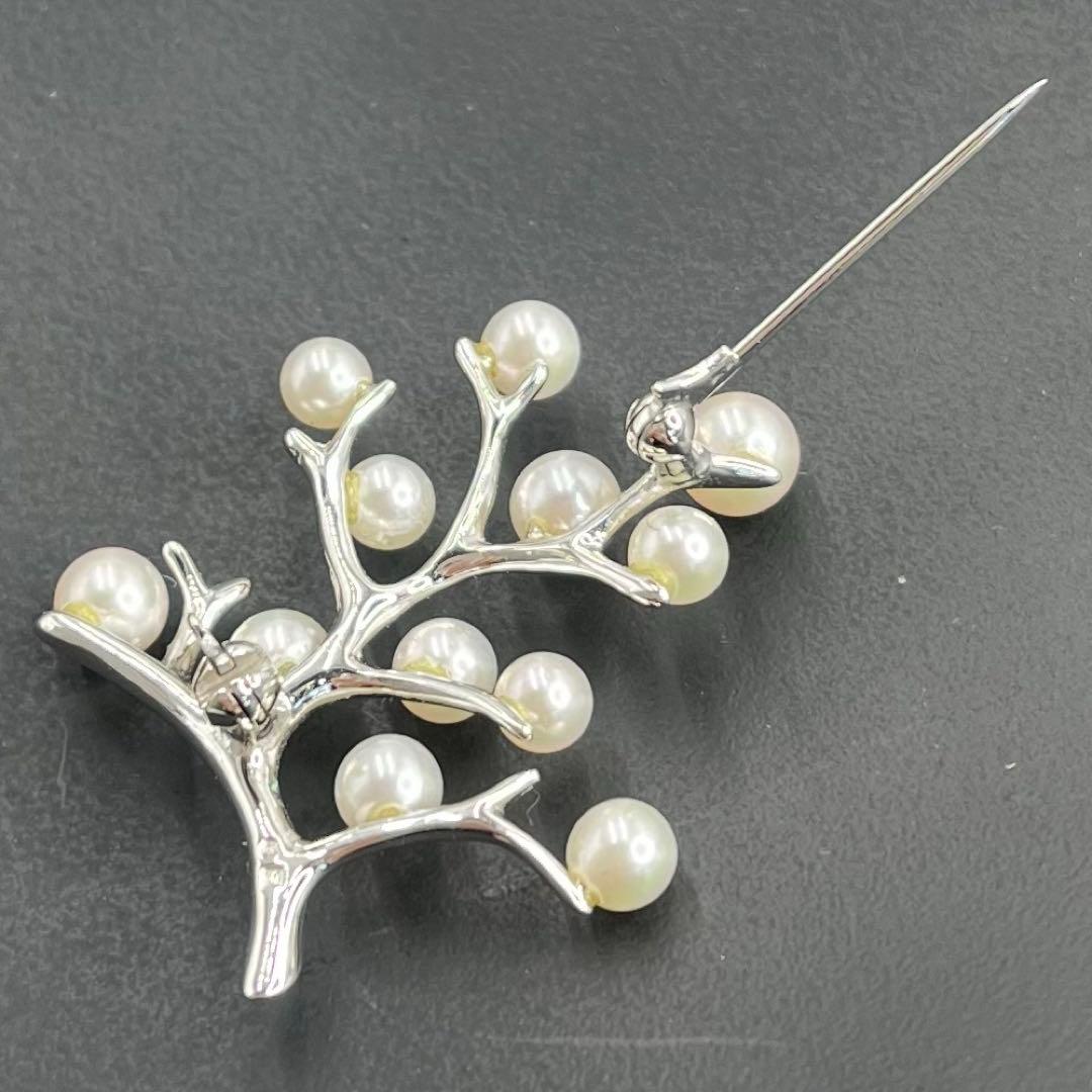 美品 MIKIMOTO パール ブローチ 幸福の木 アコヤ 真珠 パーティ 人気