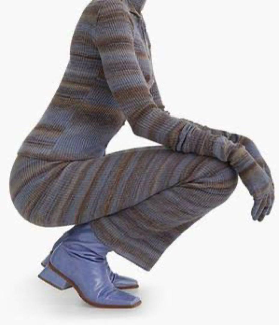 palomawool ニットパンツ ブルー