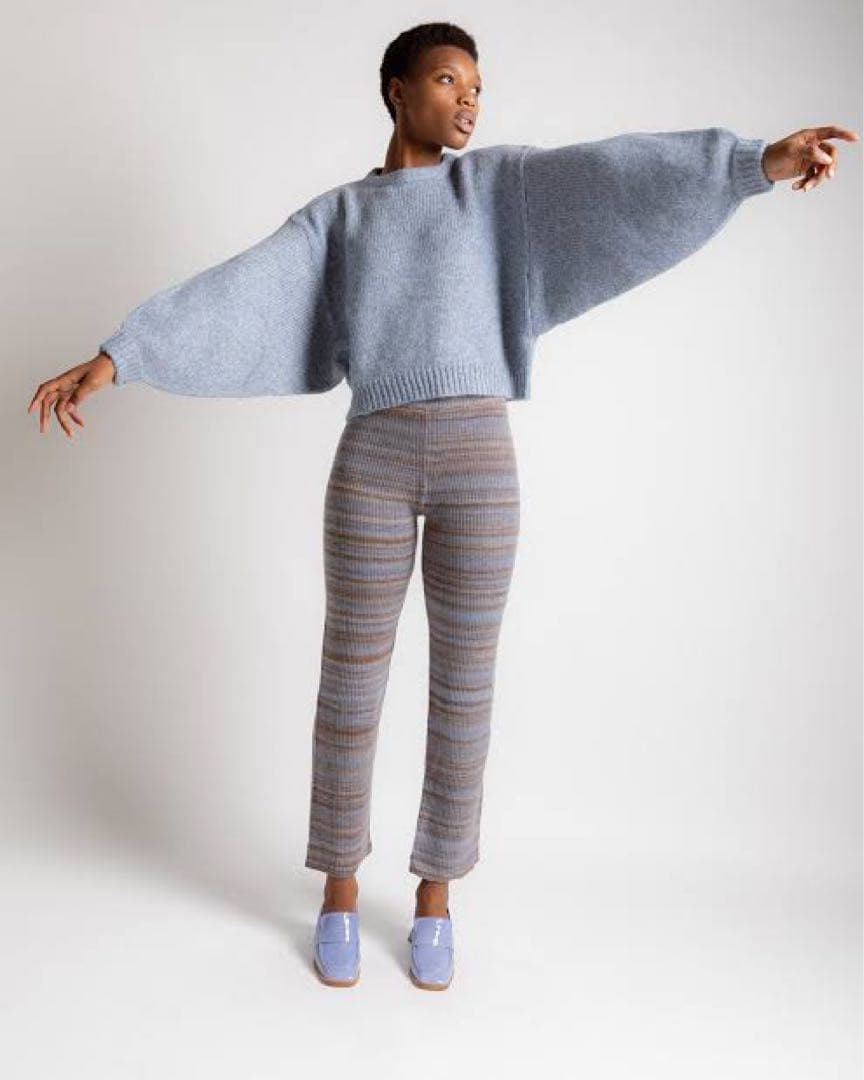 palomawool ニットパンツ ブルー