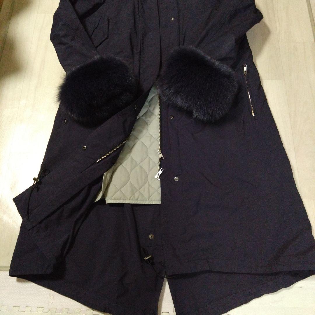 限定セール！エムフィル ファー付きネイビーコート