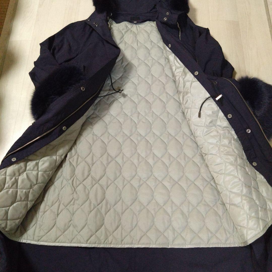 限定セール！エムフィル ファー付きネイビーコート