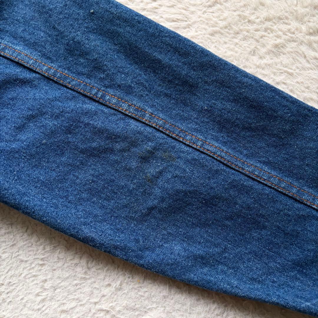 【70s】ラルフローレンウエスタン デニムジャケット ロゴ革パッチ ステッチ L