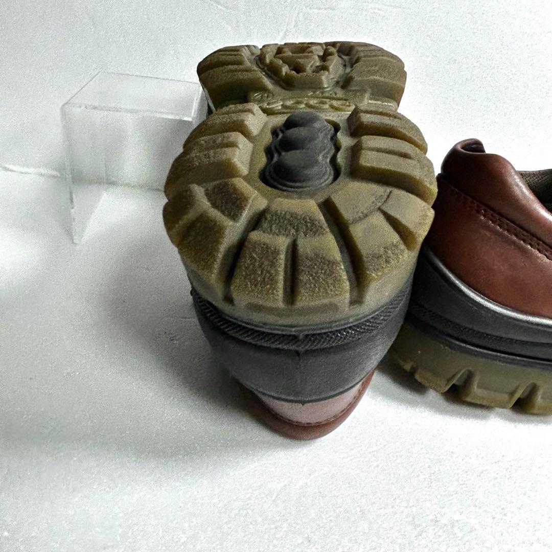極美品 ECCO 日本製 ゴアテックス モックトゥシューズ ブラウン 防水 革靴